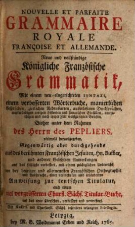 Grammaire François et Allemande