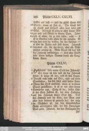 Psalm CXLVI. Dankpsalm.