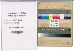 Entnazifizierung Heinz Rutkowski , geb. 14.03.1912 ()