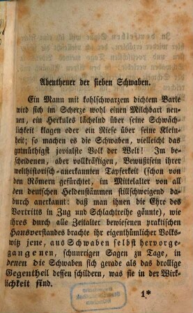 Abenteuer und Wanderungen dersieben Schwaben, als des Blitz-, Spiegel-, Nestel-, Knöpfle-Schwab, Seehaases, Gelbfüßlers und Allgäuer