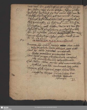 Nr. 54-63. In natalem ... (Latein. Gedichte)