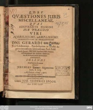 Quaestiones Iuris Miscellaneae