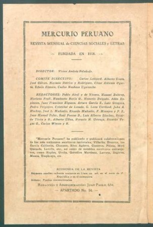 "Mercurio Peruano" - [Pie de imprenta]
