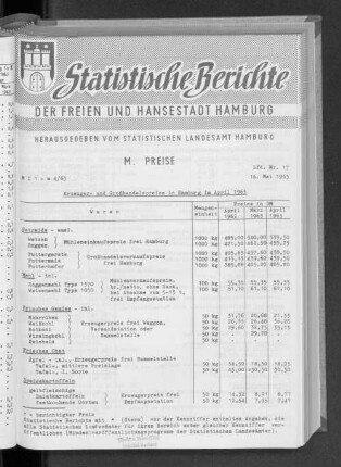 Erzeuger- und Großhandelspreise in Hamburg im April 1963 : Lfd. Nr. 17