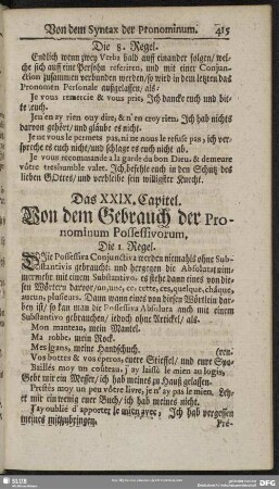 Das XXIX. Capitel. Von dem Gebrauch der Pronominum Possessivorum