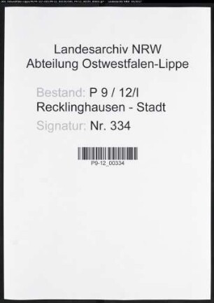 Namensverzeichnis Recklinghausen - Stadt, Todesfälle