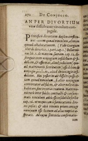 An Per Divortium vere dissolvantur vinculum conjugale.