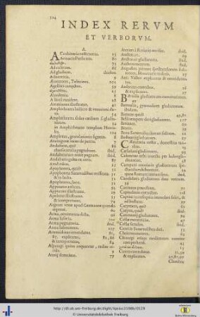 Index Rervm Et Verborvm.