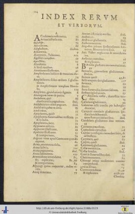 Index Rervm Et Verborvm.