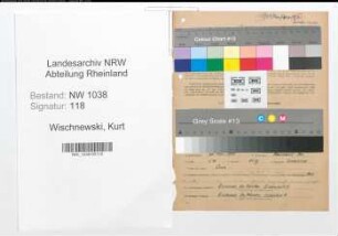 Entnazifizierung Kurt Wischnewski , geb. 22.05.1903 (Angestellter)