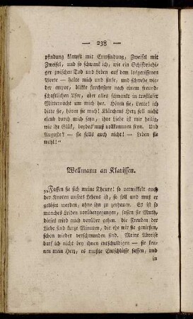 Wellmann an Klarissen