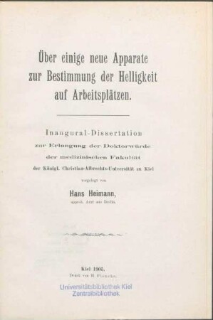 Über einige neue Apparate zur Bestimmung der Helligkeit auf Arbeitsplätzen
