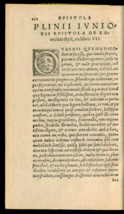 Plinii Iunioris Epistola De Exercitio styli, ex libro VII.