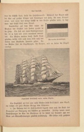 Segelschiff (Vollschiff) unter vollen Siegeln.
