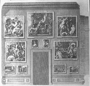 Düsseldorf, Alte Galerie, Rubenssaal: Gemäldehängung Rubenssaal, heute im Museum Kunst Palast