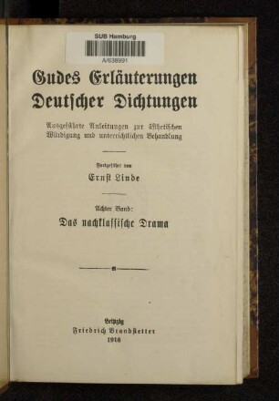 Bd. 8: Das nachklassische Drama