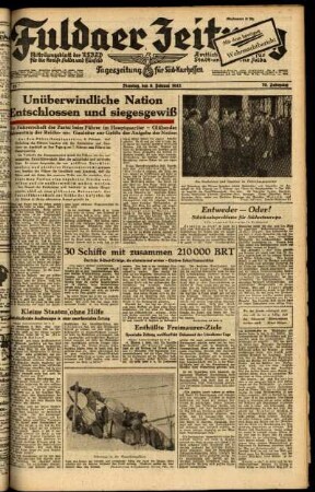 Ausgabe vom Dienstag, den 09. Februar 1943.