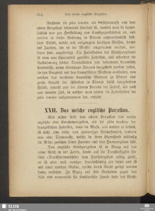 XXII. Das weiche englische Porzellan