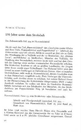 170 Jahre unter dem Strohdach
