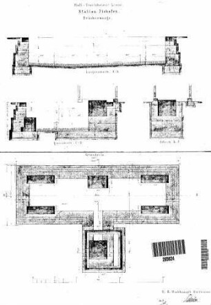 Eckartshausen-Ilshofen: Nebengebäude Brückenwaage Grundriss,Schnitte
