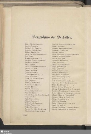 Verzeichnis der Verfasser