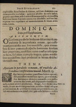 Dominica sexta post Epiphaniam.