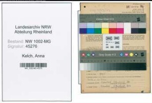 Entnazifizierung Anna Kelch , geb. 05.12.1910 (Hausangestellte)