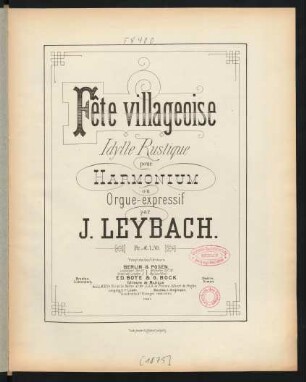 Fête villageoise : idylle rustique pour harmonium ou orgue-expressif