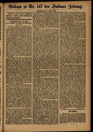 Zweite Ausgabe vom Sonntag, den 01. Juli 1894.