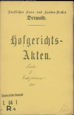 Rabe, Witwe gegen Viethjohann zu Heidenoldendorf