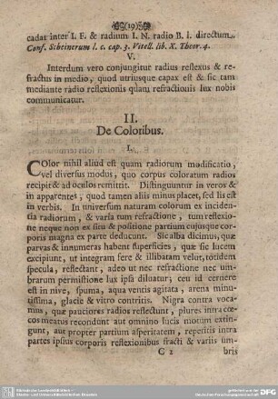 II. De Coloribus.