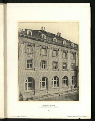 Reichsbank in Darmstadt. Außenansicht.