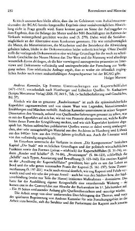 Kammler, Andreas :: Up Eventur, Untersuchungen zur Kaperschifffahrt 1471 - 1512, vornehmlich nach Hamburger und Lübecker Quellen, (Sachüberlieferung und Geschichte, 37) : St. Katharinen, Scripta-Mercaturae-Verl., 2005