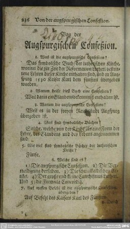 Von der Augspurgischen Confeßion