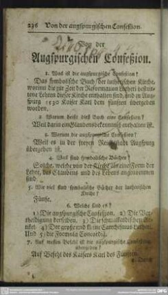 Von der Augspurgischen Confeßion