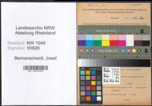Entnazifizierung Josef Bennerscheidt , geb. 24.11.1909 (Baeckermeister)