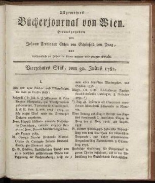 Vierzehntes Stück vom 30. Julius 1782.