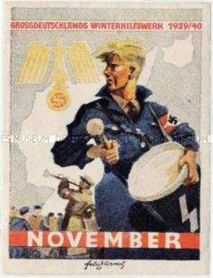 WHW-Abzeichen, Monatstürplakette, Haussammlung vom November 1939
