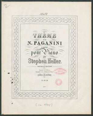 Thème de N. Paganini varié : pour piano