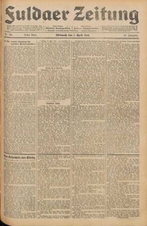 Ausgabe vom Mittwoch, den 01. April 1914.