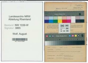 Entnazifizierung August Wolf , geb. 17.03.1907 (Vorkalkulator)