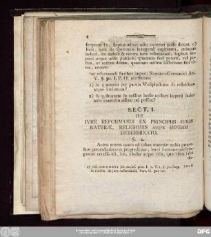 Sect. I. De Iure Reformandi Ex Principiis Iuris Naturae, Religionis Atque Imperii Determinato.