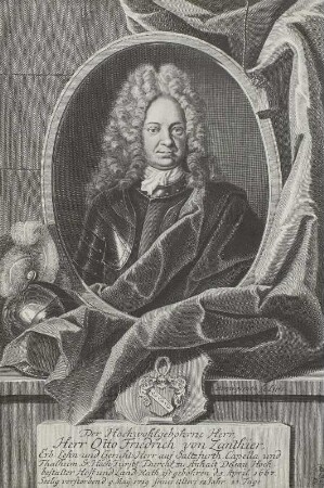 Bildnis Otto Friedrich von Zanthier : Kupferstich, 29,7 x 20 cm, 1710, Dresden, Kupferstich-Kabinett