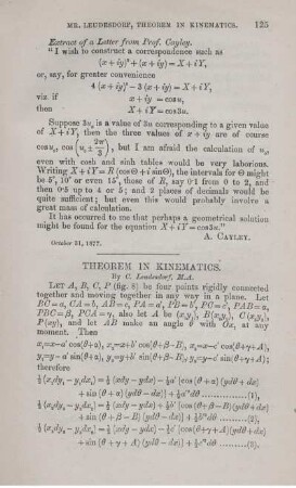 Theorem in kinematics.