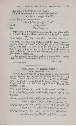 Theorem in kinematics.
