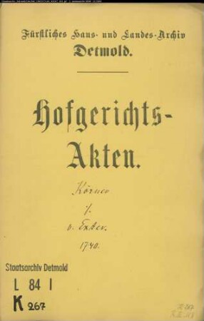 Körner zu Stadenhausen gegen Joh. Henr. von Exter, Meier zu Iggenhausen - Schuldforderung