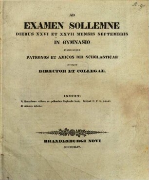 Quaestiones criticae de quibusdam Sophoclis locis : (Programm des Gymnasiums zu Neubrandenburg)