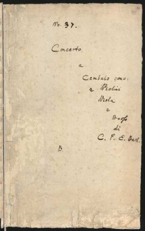 Konzerte; cemb, strings, bc; B-Dur; H 447; Wq 36