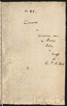 Konzerte; cemb, strings, bc; B-Dur; H 447; Wq 36