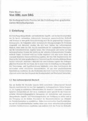 Von XML zum DAG. Der lexikographische Prozess bei der Erstellung eines graphenbasierten Wörterbuchportals